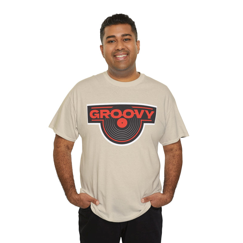 'Groovy' Men's T-Shirt, close-up detail