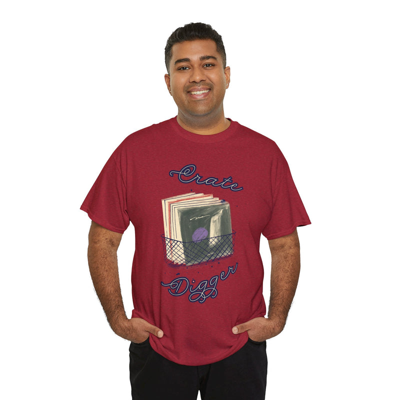 'Crate Digger' Vinyl Records Men's T-Shirt, rear view