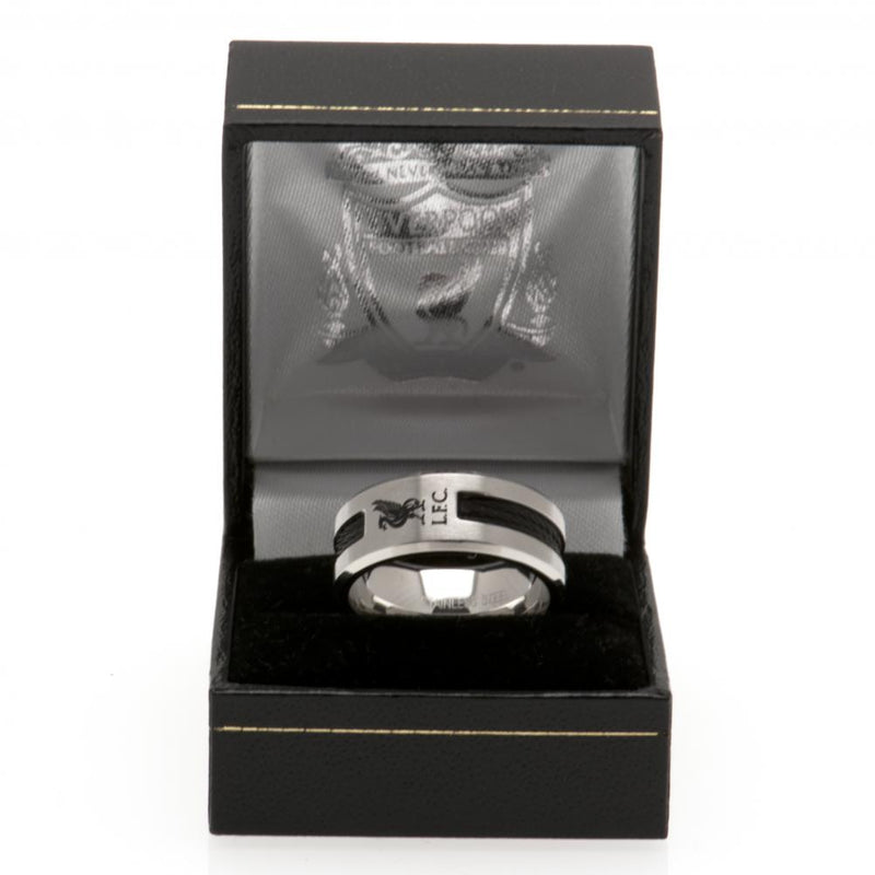 Liverpool FC Black Inlay Ring Small, alternate view