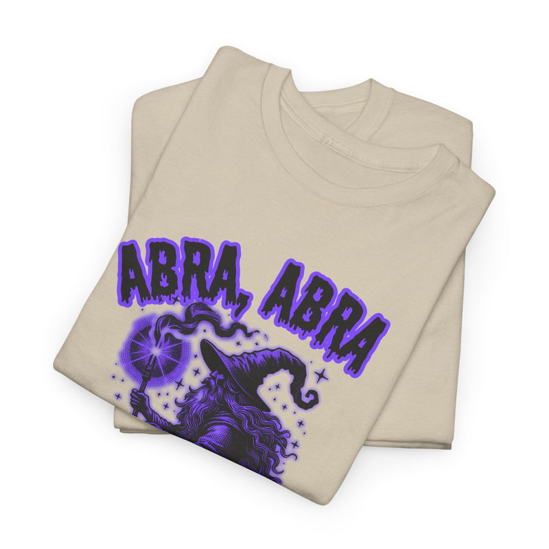'Abracadabra' Halloween Band Lyric T-Shirt, size reference