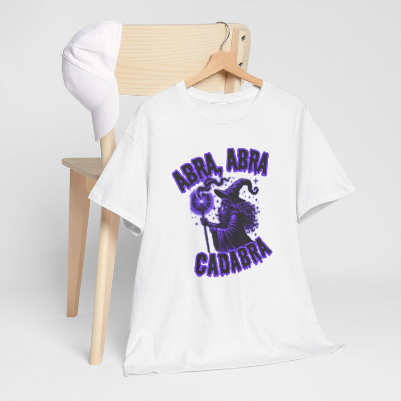 'Abracadabra' Halloween Band Lyric T-Shirt, size reference
