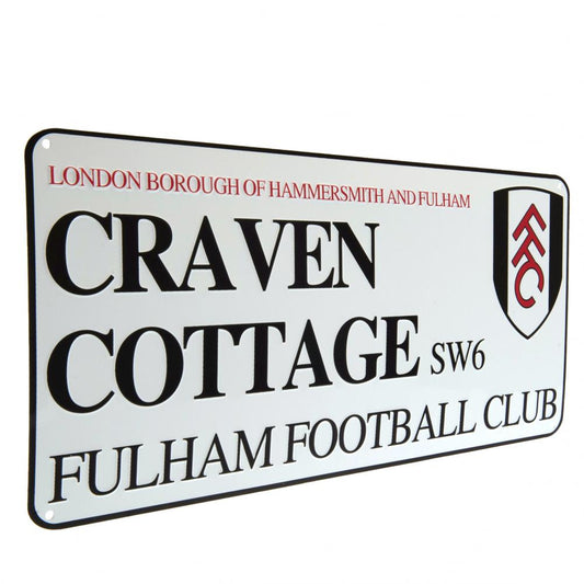 Fulham FC White Street Sign, alternate view
