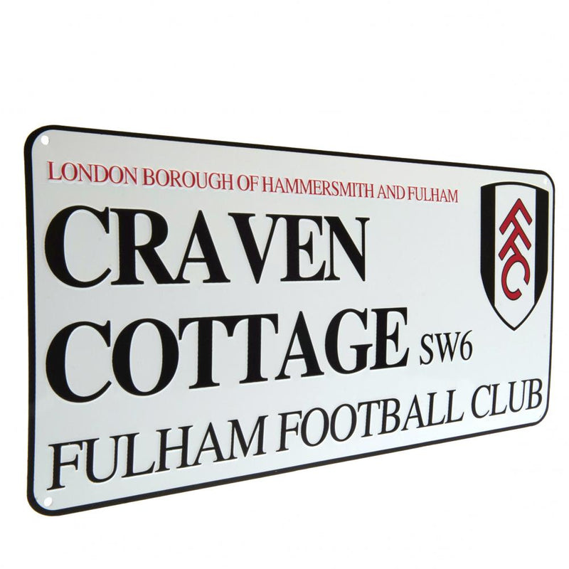 Fulham FC White Street Sign, alternate view