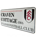 Fulham FC White Street Sign, side angle
