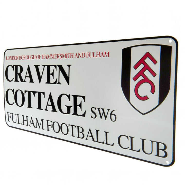 Fulham FC White Street Sign