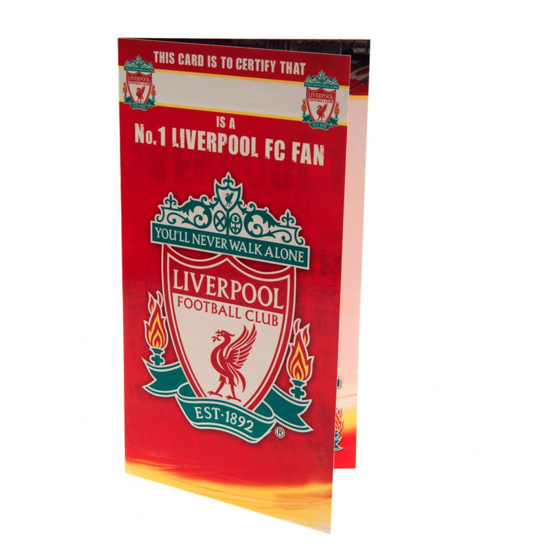 Liverpool FC No. 1 Fan Birthday Card, alternate view