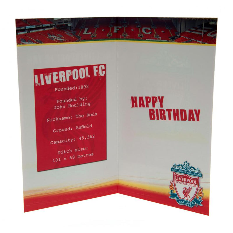 Liverpool FC No. 1 Fan Birthday Card, side angle