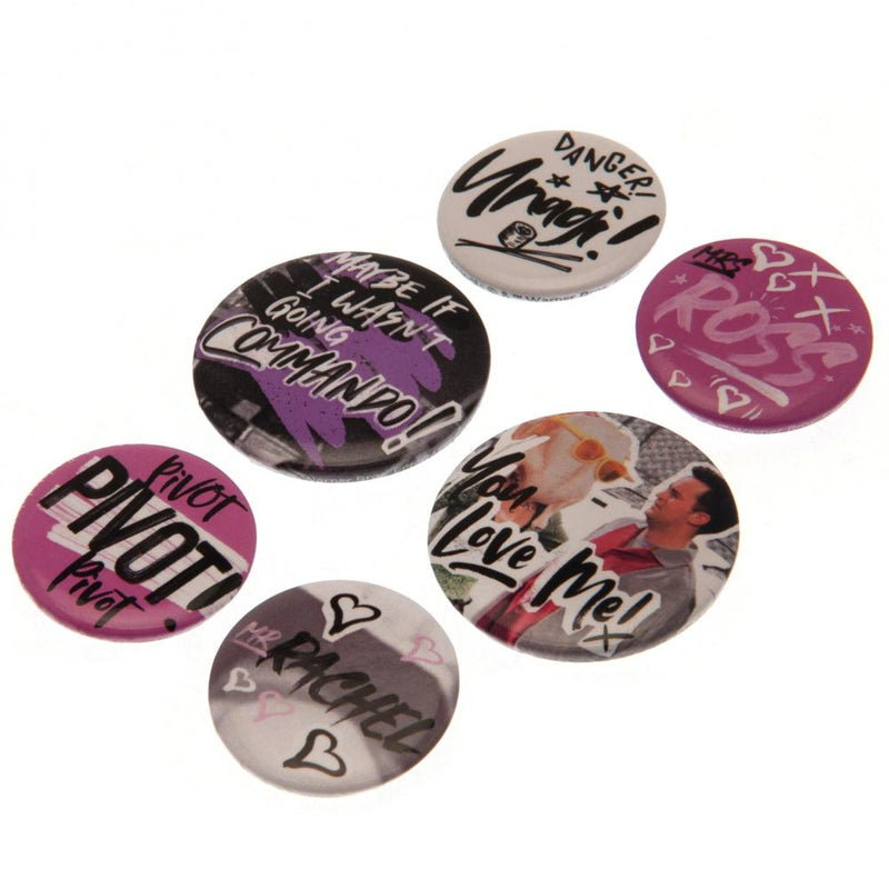 Friends Button Badge Set Doodle, alternate view