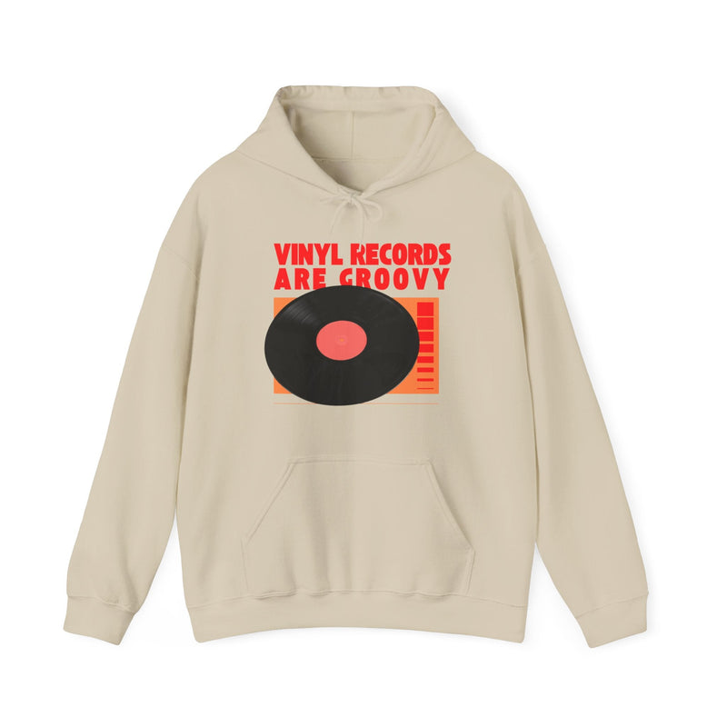 'Vinyl Records Are Groovy' Men's Hoodie, packaging shot