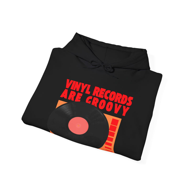 'Vinyl Records Are Groovy' Men's Hoodie, alternate view