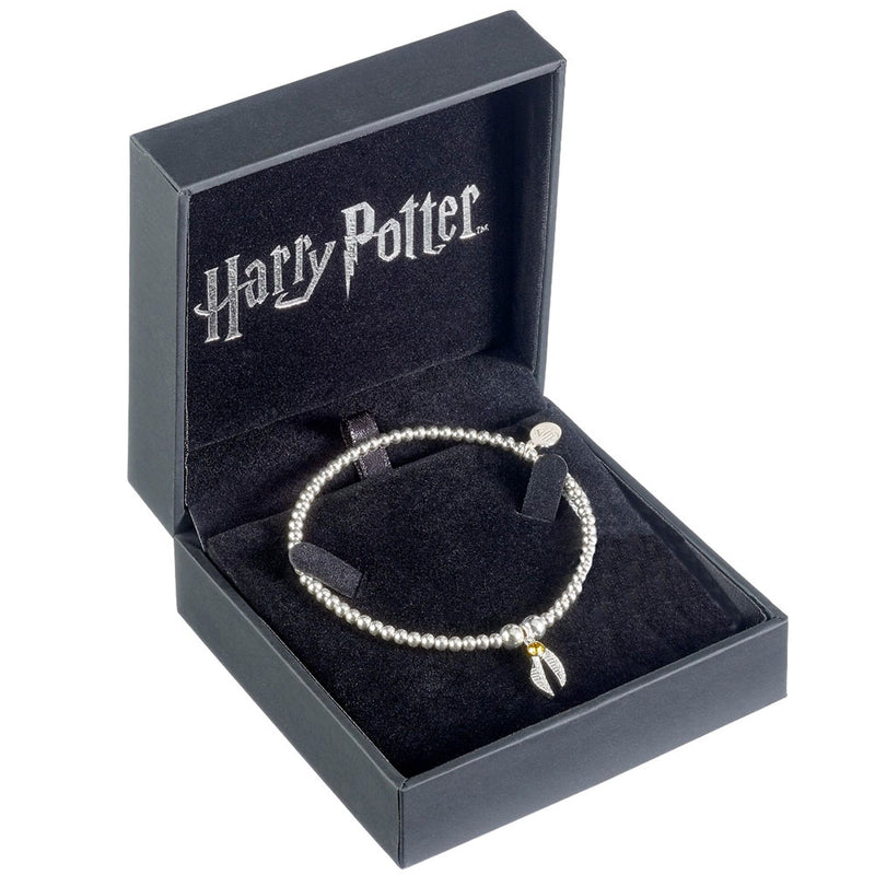 Harry Potter Sterling Silver Golden Snitch Crystal Bracelet