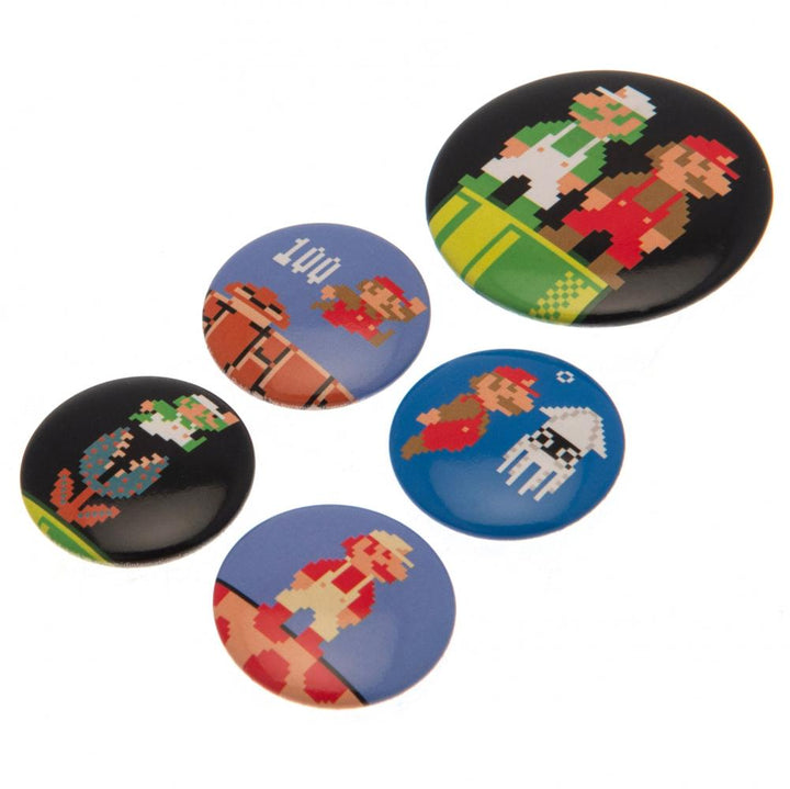 Super Mario Button Badge Set Retro