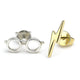 Harry Potter Sterling Silver Lightning Bolt & Glasses Stud Earrings