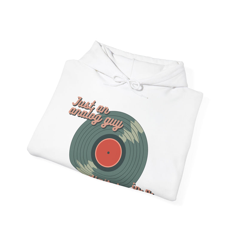 'Just an Analog Guy in a Digital World' Hooded Sweatshirt, alternate view