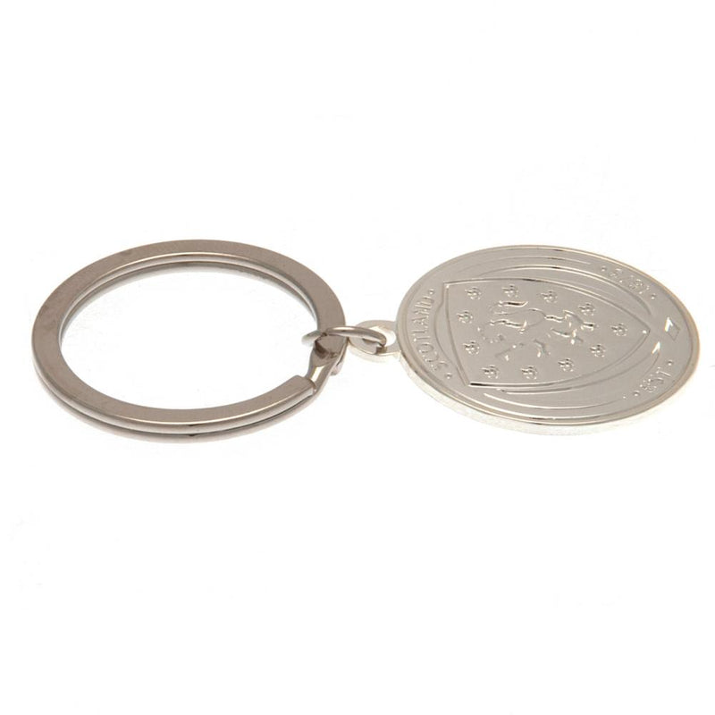 Scottish FA Silver Plated Crest Keyring, alternate view