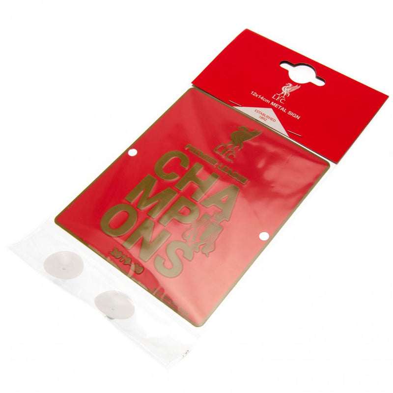 Liverpool FC Premier League Champions Window Sign, side angle