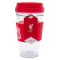 Liverpool FC Crest Silicone Grip Travel Mug, side angle
