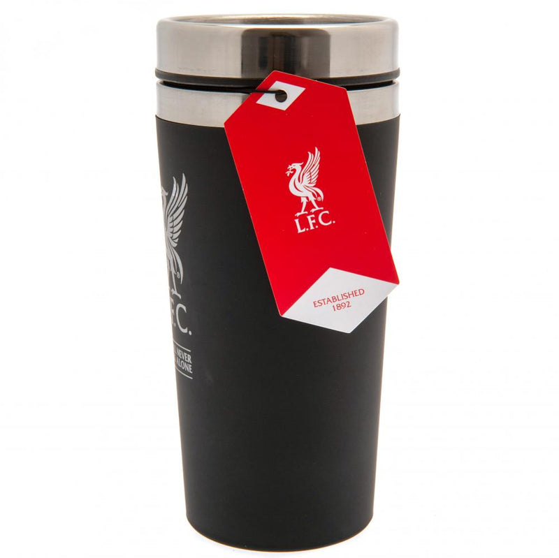 Liverpool FC Executive Handled Travel Mug, side angle