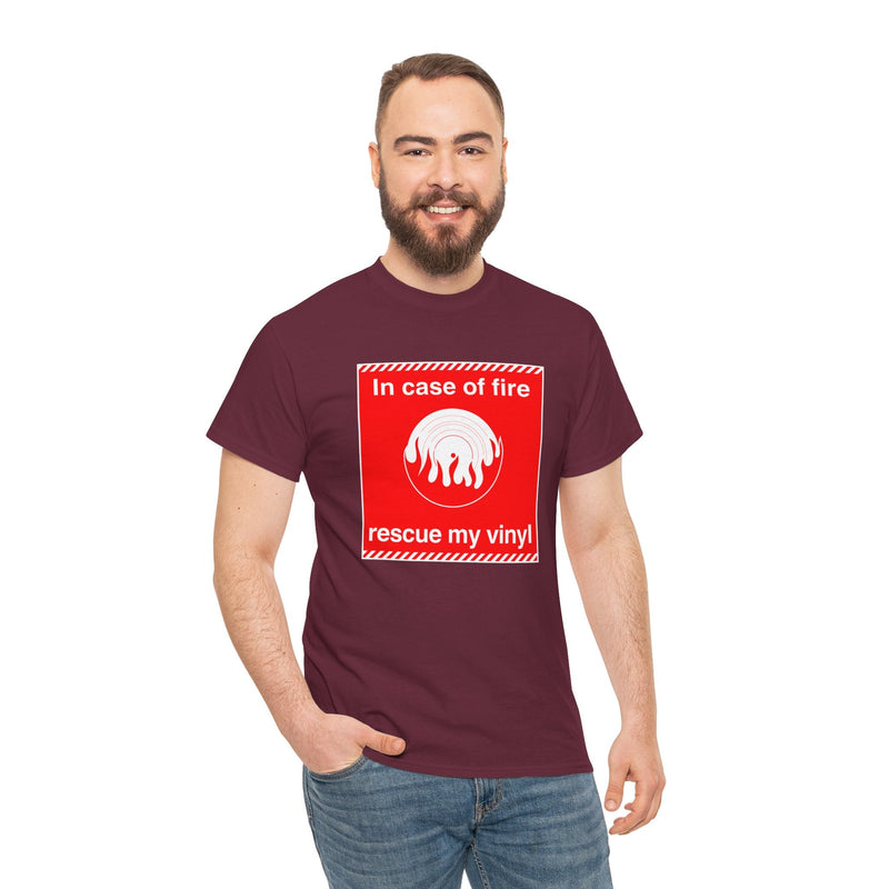 'In Case of Fire, Save My Vinyl' T-Shirt, alternate view