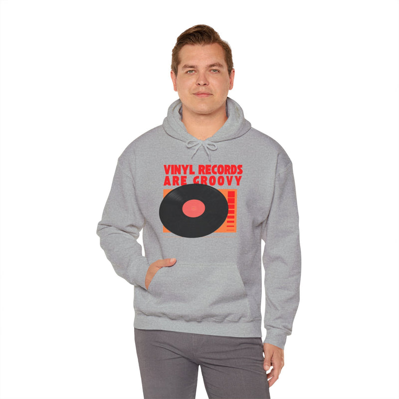 'Vinyl Records Are Groovy' Men's Hoodie, product detail