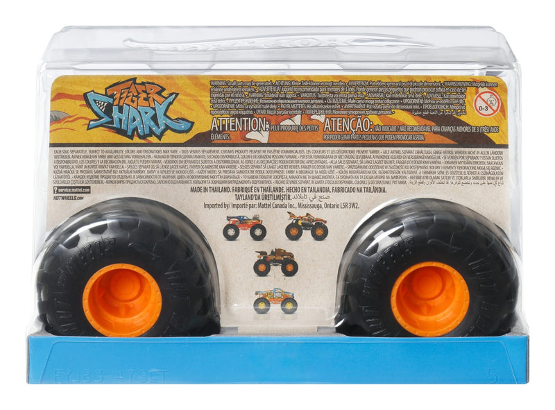 Hot Wheels Monster Trucks Oversized Tiger Shark Vehicle (Case of 4)