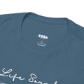 'Life Sounds Better on Vinyl' Men's T-Shirt, size reference