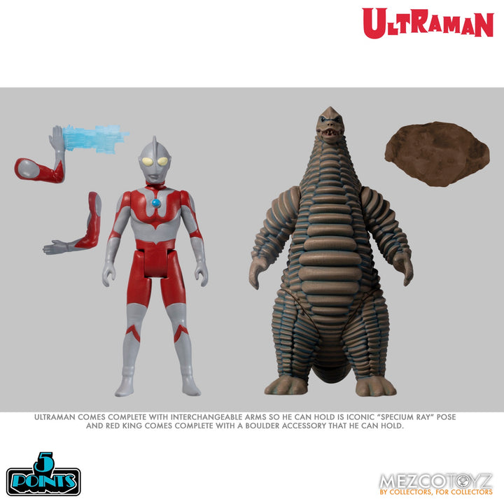 Mezco Ultraman And Red King 5 Points 2 Figures Boxed Set