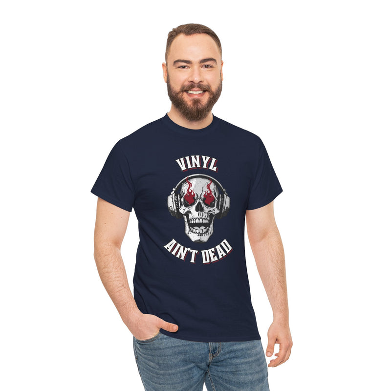 'Vinyl Ain't Dead' Skull Men's T-Shirt, alternate view