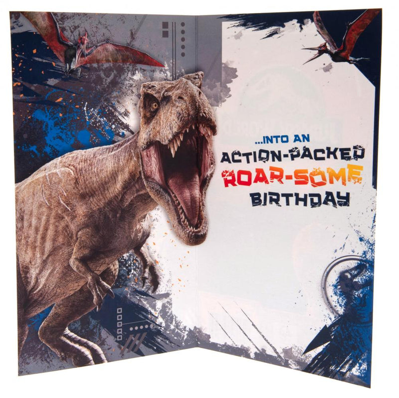 Jurassic World Birthday Card, side angle