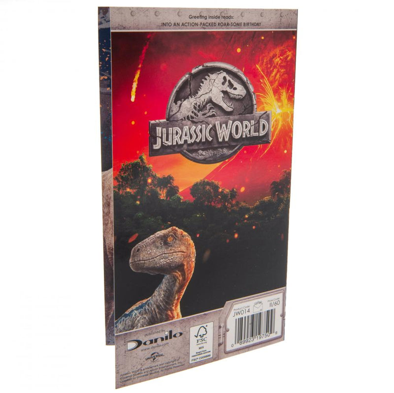 Jurassic World Birthday Card, close-up detail