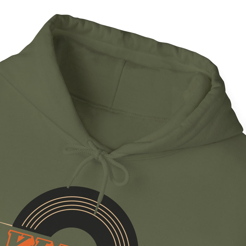 Vinyl Record Logo Men's Hoodie, in display
