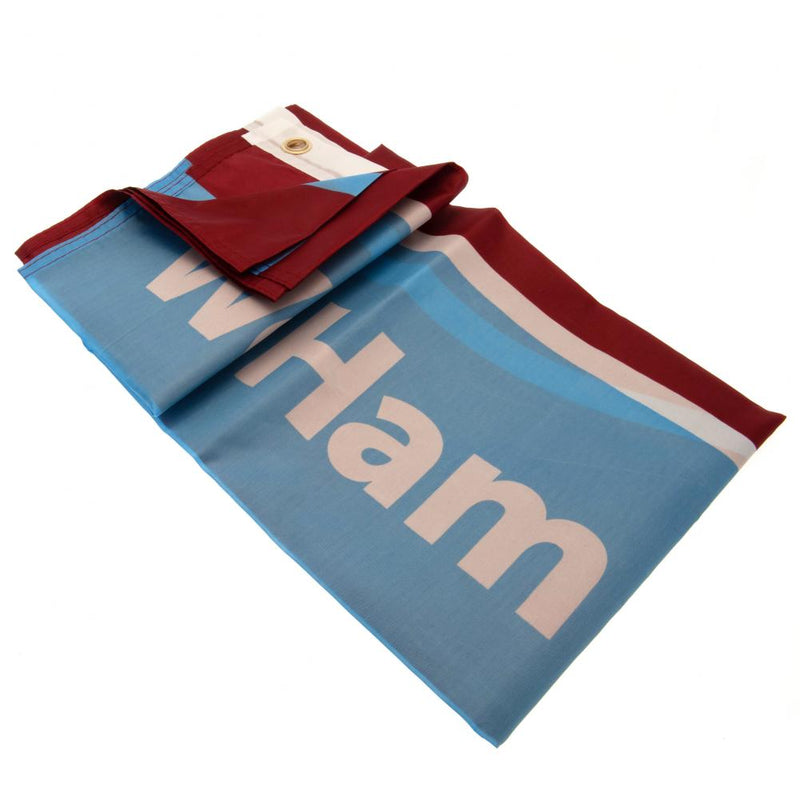 West Ham United FC Wordmark Flag, side angle