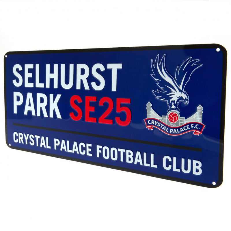 Crystal Palace FC Colour Street Sign, side angle