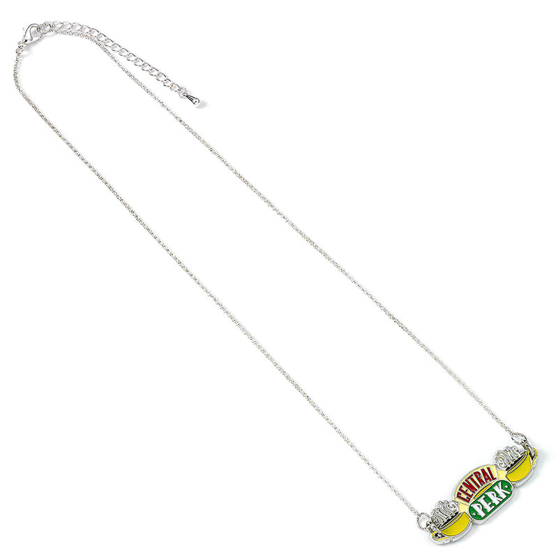 Friends Silver Plated Central Perk Necklace, side angle