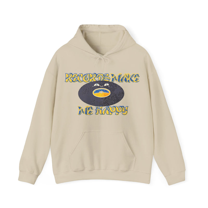 'Records Make Me Happy' Men's Hoodie collectible from Coda Records