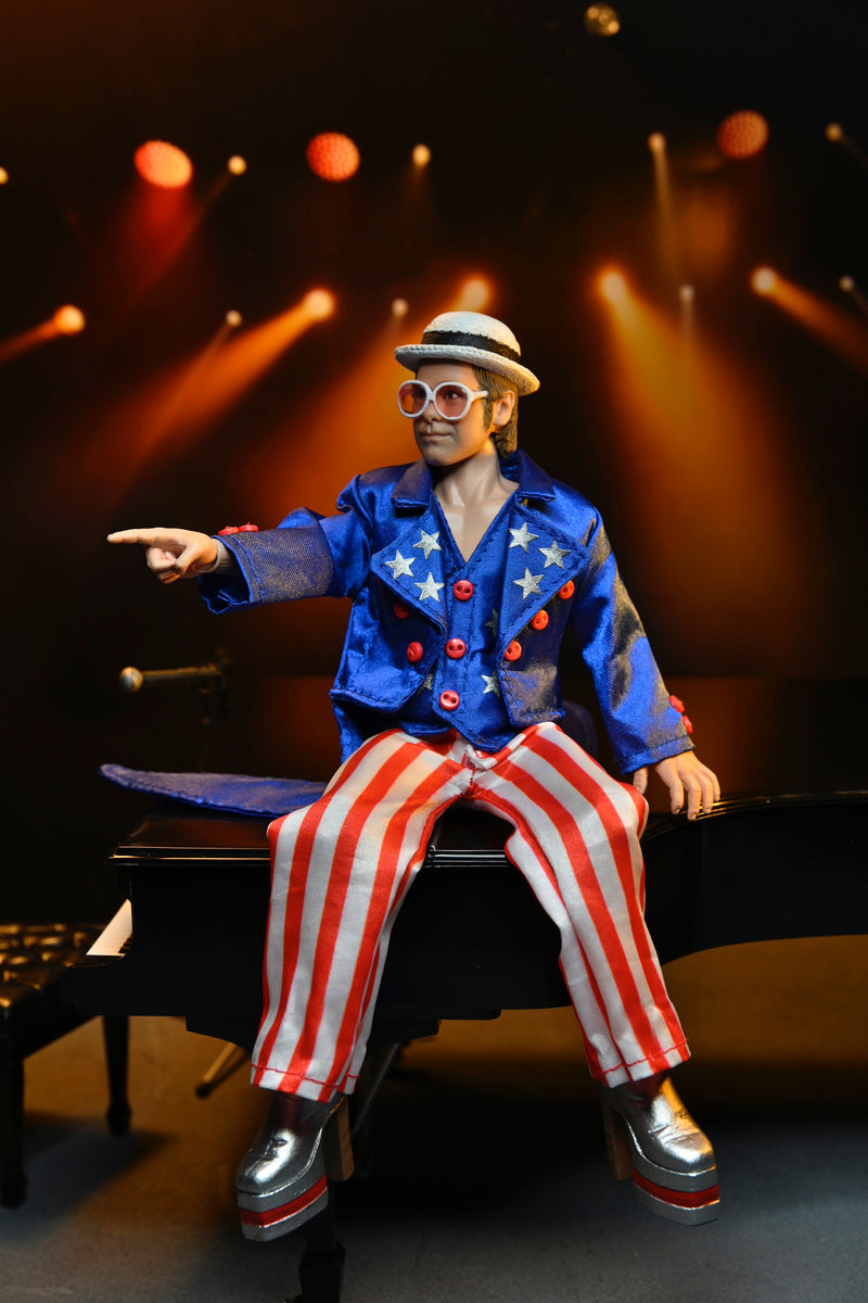 Elton John Live 1976 Deluxe 8" Clothed Action Figure with Piano side angle