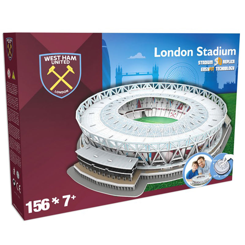 West Ham United FC 3D Stadium Puzzle, side angle