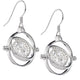 Harry Potter Sterling Silver Time Turner Crystal Hook Earrings