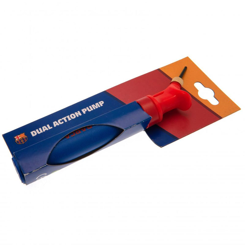 FC Barcelona Dual Action Football Pump, side angle