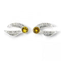 Harry Potter Sterling Silver Golden Snitch Crystal Stud Earrings, alternate view