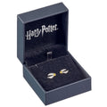 Harry Potter Sterling Silver Golden Snitch Crystal Stud Earrings, side angle