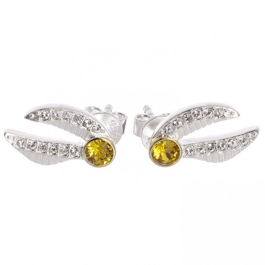 Harry Potter Sterling Silver Golden Snitch Crystal Stud Earrings collectible from Infinity Collectibles 2026