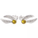 Harry Potter Sterling Silver Golden Snitch Crystal Stud Earrings