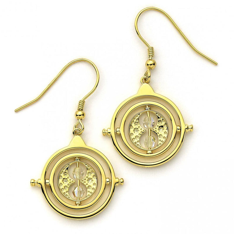 Harry Potter Gold Plated Time Turner Crystal Hook Earrings, alternate view