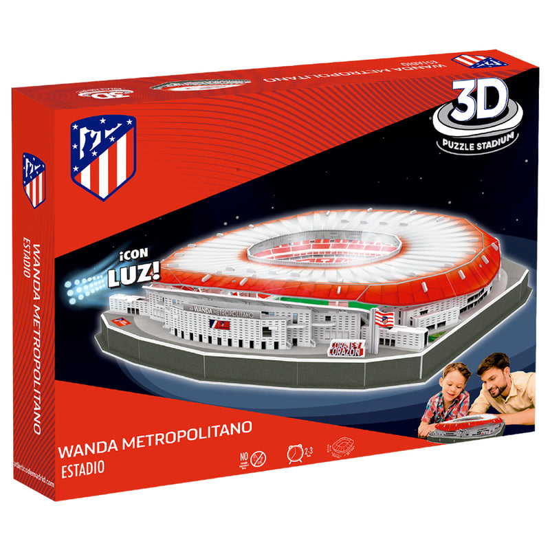 Atletico Madrid FC 3D Stadium Puzzle, close-up detail