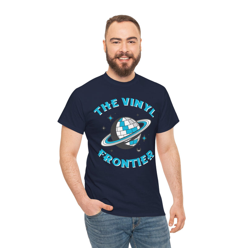 The Vinyl Frontier T-Shirt, size reference