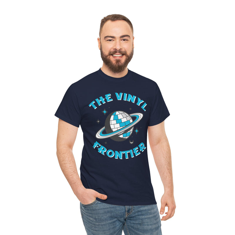 The Vinyl Frontier T-Shirt, size reference