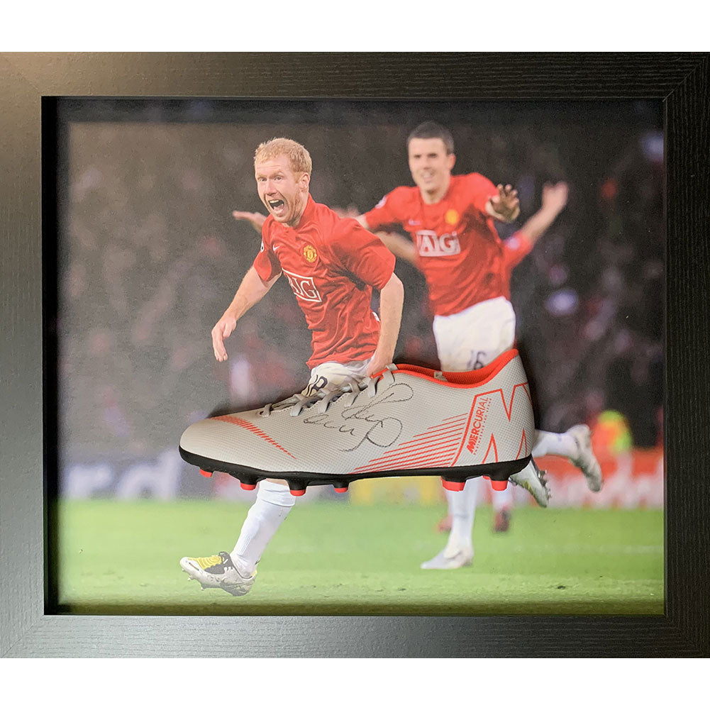 Manchester United FC Paul Scholes Signed Boot (Framed)