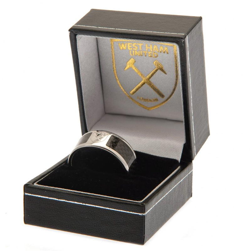 West Ham United FC Carbon Fibre Ring Small, side angle