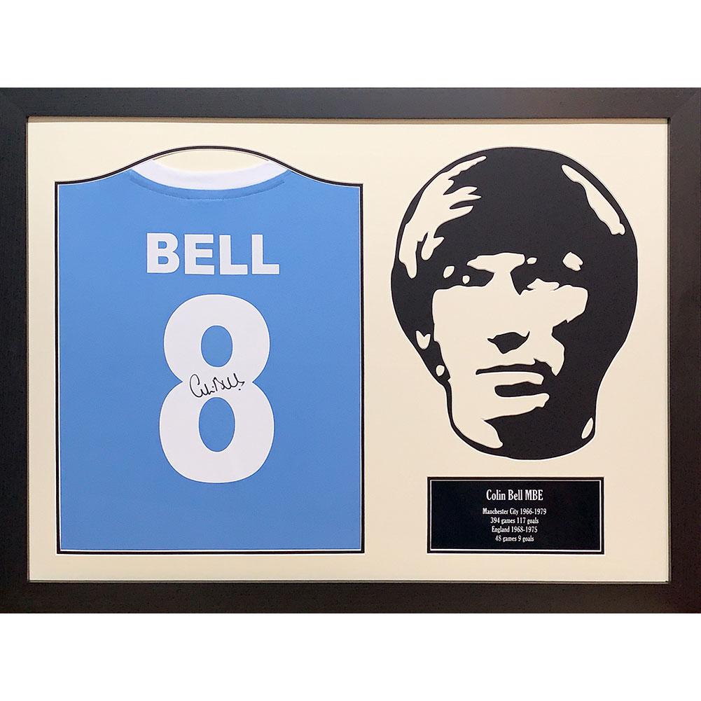 Manchester City FC Colin Bell Signed Shirt Framed